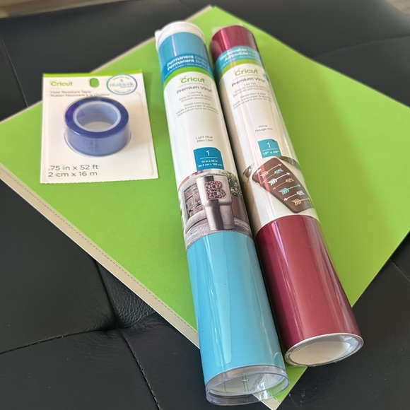 Cricut Premium Vinyl Permanent Glossy Light Blue & Wine Colors - Picture 5 of 5
